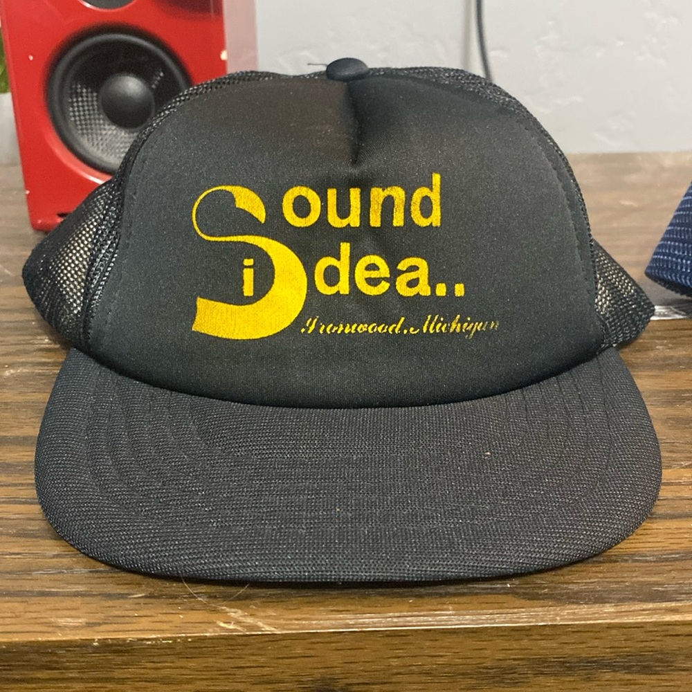 Vintage Black Trucker Hat “Sound Idea Ironwood Michigan”